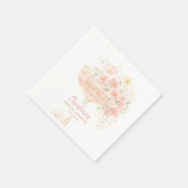Romantische Prosecco & Bloemen Bruiloftsfeest Servet (Hoek)