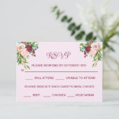Romantische Pruim Bourgondië Blush Roze Bruiloft R Save The Date (Staand voorkant)