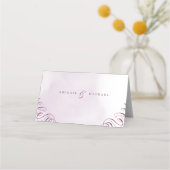 Romantische pruim kalligrafie vintage bruiloft plaatskaartje (Achterkant)