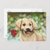 Romantische puppy briefkaart (Voorkant / Achterkant)