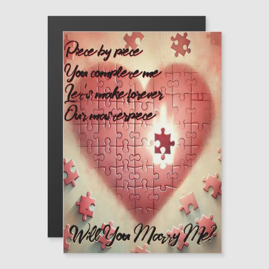 Romantische puzzel voorstel magneet (Voorkant / Achterkant)