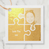 Romantische puzzelstukjes houden van jou bedankjes labels (Voorkant)