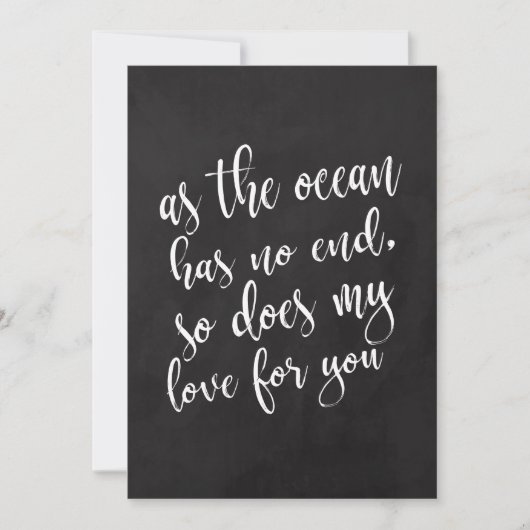 Romantische quote betaalbaar krijtbord trouwbord (Voorkant)