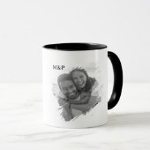 Romantische quote zwart-wit script liefde mok (Voorkant rechts)
