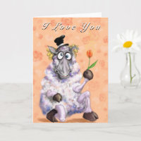 Romantische Ram met Roos Grappige Valentijnsdag Ka
