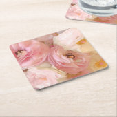 Romantische Ranunculus Kartonnen Onderzetters (Schuin)