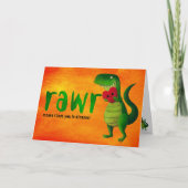 Romantische RAWR T-Rex Dinosaur Kaart (Voorkant)