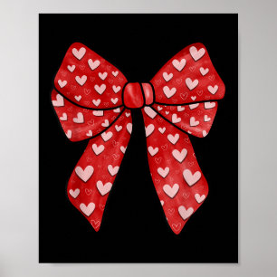 Romantische Red Bow Valentijn's Day Hearts Coquett Poster