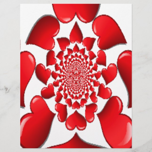 Romantische Red Hearts Patroon Art Print (Voorkant)
