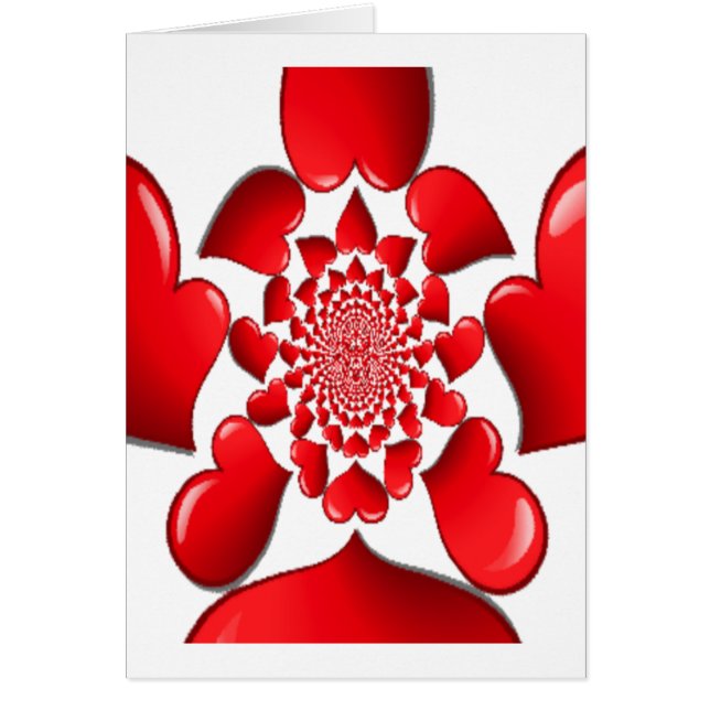 Romantische Red Hearts Patroon Art Print (Voorkant)