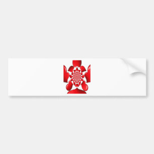 Romantische Red Hearts Patroon Art Print Bumpersticker