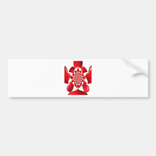 Romantische Red Hearts Patroon Art Print Bumpersticker (Voorkant)