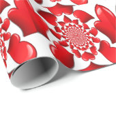 Romantische Red Hearts Patroon Art Print Cadeaupapier (Rol Hoek)