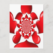 Romantische Red Hearts Patroon Art Print Feestdagenkaart (Voorkant)