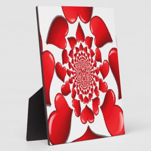 Romantische Red Hearts Patroon Art Print Fotoplaat (Zijkant)