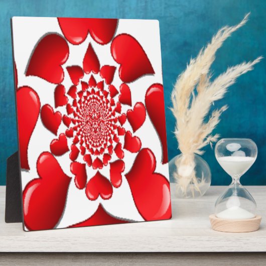 Romantische Red Hearts Patroon Art Print Fotoplaat (Zijkant)