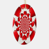 Romantische Red Hearts Patroon Art Print Keramisch Ornament (Rechts)