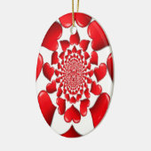 Romantische Red Hearts Patroon Art Print Keramisch Ornament (Links)