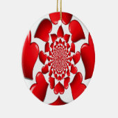 Romantische Red Hearts Patroon Art Print Keramisch Ornament (Rechts)