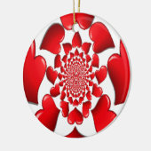 Romantische Red Hearts Patroon Art Print Keramisch Ornament (Links)