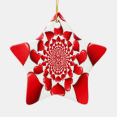 Romantische Red Hearts Patroon Art Print Keramisch Ornament (Voorkant)