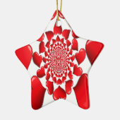 Romantische Red Hearts Patroon Art Print Keramisch Ornament (Links)