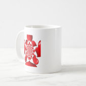 Romantische Red Hearts Patroon Art Print Koffiemok (Voorkant links)