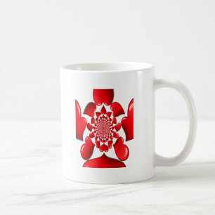 Romantische Red Hearts Patroon Art Print Koffiemok