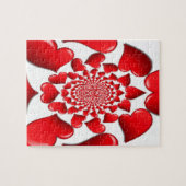 Romantische Red Hearts Patroon Art Print Legpuzzel (Horizontaal)
