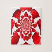 Romantische Red Hearts Patroon Art Print Legpuzzel (Verticaal)