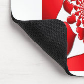 Romantische Red Hearts Patroon Art Print Muismat (Hoek)