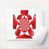 Romantische Red Hearts Patroon Art Print Muismat (Met muis)