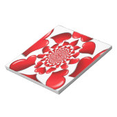 Romantische Red Hearts Patroon Art Print Notitieblok (Linkerzijde)