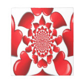 Romantische Red Hearts Patroon Art Print Notitieblok (Voorkant)