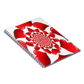 Romantische Red Hearts Patroon Art Print Notitieboek (Rechterzijde)