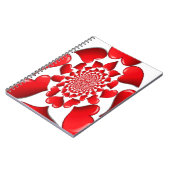 Romantische Red Hearts Patroon Art Print Notitieboek (Linkerzijde)