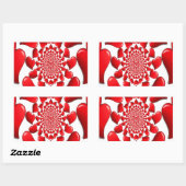Romantische Red Hearts Patroon Art Print Rechthoekige Sticker (Vel)
