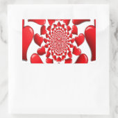 Romantische Red Hearts Patroon Art Print Rechthoekige Sticker (Tas)