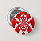 Romantische Red Hearts Patroon Art Print Ronde Button 5,7 Cm (Voorkant /achterkant)