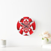 Romantische Red Hearts Patroon Art Print Ronde Klok (Huis)
