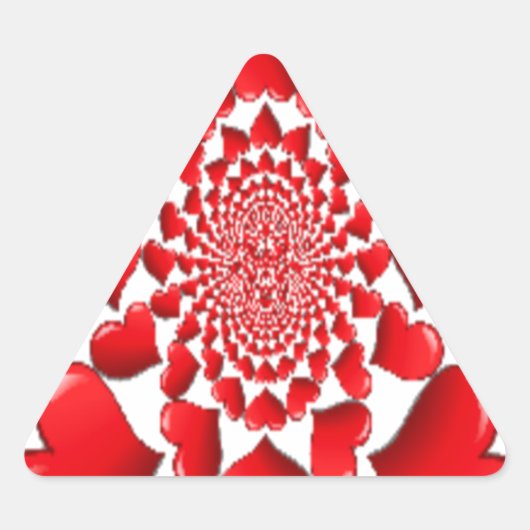 Romantische Red Hearts Patroon Art Print Sticker (Voorkant)
