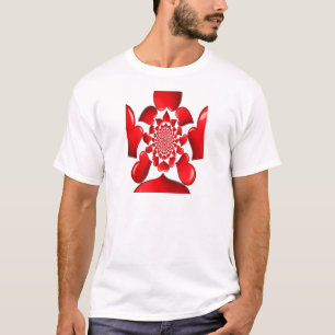 Romantische Red Hearts Patroon Art Print T-shirt