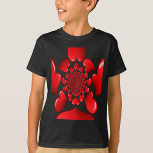 Romantische Red Hearts Patroon Art Print T-shirt