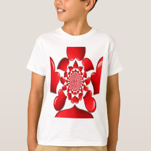 Romantische Red Hearts Patroon Art Print T-shirt