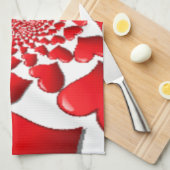 Romantische Red Hearts Patroon Art Print Theedoek (Quarter Fold)