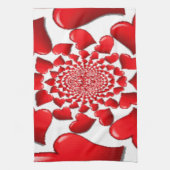 Romantische Red Hearts Patroon Art Print Theedoek (Verticaal)