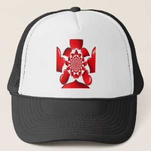 Romantische Red Hearts Patroon Art Print Trucker Pet