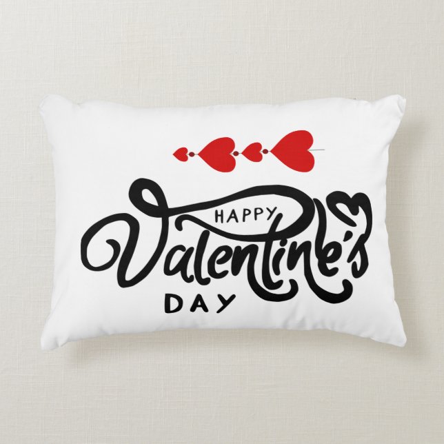 Romantische Red Hearts Valentijn's Day Design Accent Kussen (Voorkant)