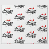 Romantische Red Hearts Valentijn's Day Design Cadeaupapier (Vlak)