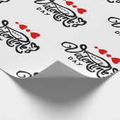 Romantische Red Hearts Valentijn's Day Design Cadeaupapier (Hoek)